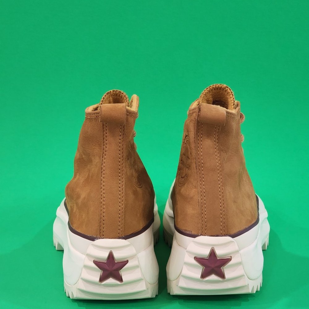 Converse Run Star Hike Hi Wheat Nubuck Leather Platform Sneakers 171666C NWT - Picture 5 of 6